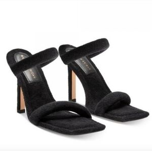 Good American - Women's Terry Slip On High Heel Sandals - Black - Size 10.5